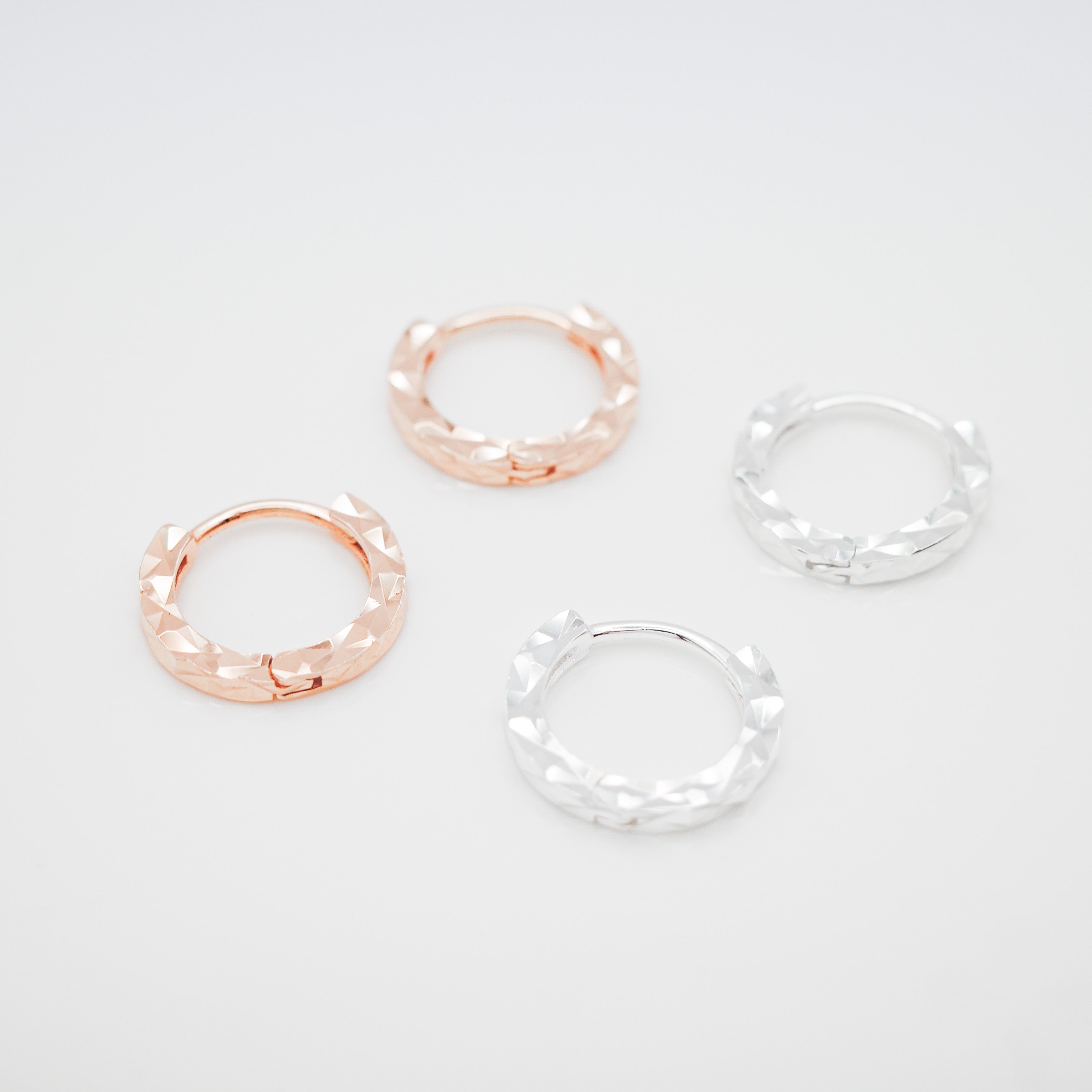 925 925 Sterling Silver Facet Hoop Earrings Ginkawa Design 925-925-sterling-silver-facet-hoop-earrings-ginkawa-design