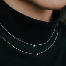 Load image into Gallery viewer, 925 sterling silver tiny crystal necklace is a popular style that is simple. classic design,elegant style,popular style,shiny accessories,Perfect gift BFF,suitable for girls.925純銀輕奢迷你水鑽項鍊,簡約時尚,優雅氣質,百搭配件,日常休閒穿搭,母親節禮物,精緻生日禮物。