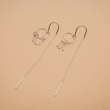 Load image into Gallery viewer, Ginkawa 天然寶石長鏈耳環,附可調式延長鏈。顏色漂亮,可輕鬆搭配您的日常服裝。生日、新年、最好的朋友和母親節禮物。 925 純銀天然寶石長鏈耳環,能夠帶來能量正,適合生日送禮或自用,每一條都是練習,能帶來正能量平衡氣場,減輕壓力及令人平和的等能量功效,最佳的能量功效節日禮物,閨蜜禮物,生日及情人節禮物。簡單基礎又好配搭,適合經常配戴。