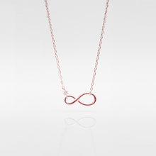 Load image into Gallery viewer, 925 sterling silver infinity necklace with adjustable extension chain. special day gift,delicate gift,for lover,popular style,FashionJewelry,Chinese Valentine's Day,mother's Day.925 純銀無限項鍊,經典風格,簡約細緻,日常加分飾品,情人節禮物首選,交換禮物,日常搭配,有意義的禮物。