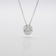 Load image into Gallery viewer, This elegant and beautiful eternity necklace silver jewelry is from Ginkawa designer jewellery. Our designer choice which is classic, forever which is perfectly match with your daily mix and match dressing. Best gift for birthday and BFF. Ginkawa 品牌項鏈配閃亮鋯石, 純銀經典水鑽G項鍊,經典簽名的可調節項鏈,適合日常配戴,代表性英文字母,簡單風格好搭配。亮銀色或玫瑰金顏色可供選擇。