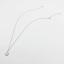 Load image into Gallery viewer, Beautiful & unique design 925 Sterling Silver Sun necklace with opal stone. (幻彩歐泊石純銀項鏈)The chain length is adjustable with extension chain. This is cool & vintage design is from our designer jewelry collection which is best gift for mother's day, Christmas, birthday and the new year. 925 純銀小太陽幻彩項鏈,歐泊石項鍊,適合夏天,生日禮物首選,獨特設計吸引目光。