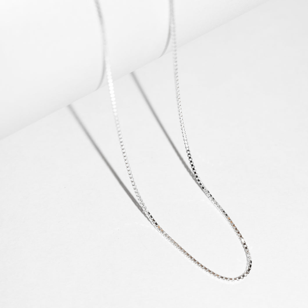 鍊條配件｜925純銀簡約細方鍊 925 Sterling Silver Minimalist Box Chain Necklace