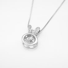 Load image into Gallery viewer, 925 sterling silver dancing bunny crystal necklace with adjustable extension chain.
unique design,romantic style,FashionJewelry,Timeless elegance,suitable for any occasion.925純銀舞動小兔水鑽項鍊，氣質精緻，犒賞自己的禮物，日常簡約搭配，清新風格，送給朋友的禮物，生日禮物推薦。

