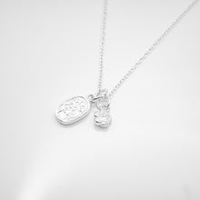 Load image into Gallery viewer, 925 sterling silver "Fa" charm floral necklace with adjustable extension chain.
Blessing Tag,New Year gifts,Blessing Gift,Exquisite charming,gift for her,Surprise Gifts.925 純銀發牌小花項鍊，新年限定，祝福禮物，開運飾品，麻將開運小物，適合送禮，適合出遊配戴。

