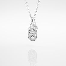 Load image into Gallery viewer, 925 sterling silver "Fa" charm floral necklace with adjustable extension chain.
Blessing Tag,New Year gifts,Blessing Gift,Exquisite charming,gift for her,Surprise Gifts.925 純銀發牌小花項鍊，新年限定，祝福禮物，開運飾品，麻將開運小物，適合送禮，適合出遊配戴。


