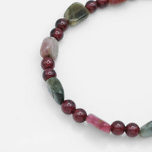 Load image into Gallery viewer, 彩寶｜石榴石彩碧純銀手鍊 Garnet &amp; Multi-Color Tourmaline Sterling Silver Bracelet｜B521
