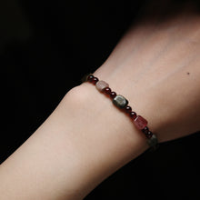 Load image into Gallery viewer, 彩寶｜石榴石彩碧純銀手鍊 Garnet &amp; Multi-Color Tourmaline Sterling Silver Bracelet｜B521
