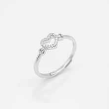 Load image into Gallery viewer, 925 sterling silver fairytale heart ring with adjustable size.
Romantic aesthetic ,Princess core,Valentine's Day gift for her,Everyday jewelry,FashionJewelry.925 純銀童話愛心開口戒，日系甜美，閨蜜對戒，百搭銀飾，告白禮物推薦，夢幻感飾品。

