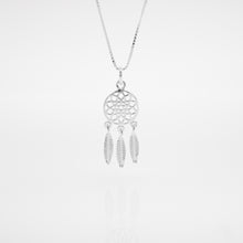 Load image into Gallery viewer, 925 sterling silver dream catcher necklace classic fashion design. funky design, popular style, beautiful accessories, mother&#39;s Day, anniversary, best gift for birthday. 925 純銀捕夢網項鏈，美夢成真項鍊，適合送禮，畢業禮物，祝福禮物，適合日常配戴，適合出遊旅行，有意義的禮物。

