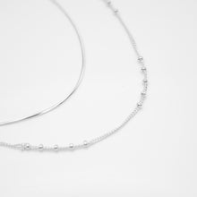 Load image into Gallery viewer, 925 sterling silver stacked ball &amp; snake chain bracelet with adjustable extension chain.
gift for her,wear every day,Chinese Valentine's Day,woman’s day,suitable for everyone.925 純銀雙層蛇骨圓珠手鍊，百搭單品，率性精緻，母親節禮物推薦，疊戴設計，日常配件。
