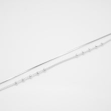 Load image into Gallery viewer, 925 sterling silver stacked ball &amp; snake chain bracelet with adjustable extension chain.
gift for her,wear every day,Chinese Valentine's Day,woman’s day,suitable for everyone.925 純銀雙層蛇骨圓珠手鍊，百搭單品，率性精緻，母親節禮物推薦，疊戴設計，日常配件。
