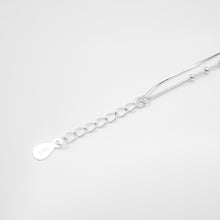 Load image into Gallery viewer, 925 sterling silver stacked ball &amp; snake chain bracelet with adjustable extension chain.
gift for her,wear every day,Chinese Valentine's Day,woman’s day,suitable for everyone.925 純銀雙層蛇骨圓珠手鍊，百搭單品，率性精緻，母親節禮物推薦，疊戴設計，日常配件。
