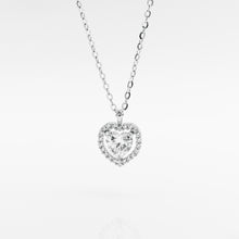 Load image into Gallery viewer, 925 sterling silver heart crystal necklace with adjustable extension chain.
date wear,for girls,anniversary gift,girlfriend gift,shiny accessories,wedding Jewelry,anniversary surprise.925 純銀滿鑽愛心項鍊，告白禮物，紀念日禮物，適合約會穿搭，情人節送禮首選，母親節禮物，犒賞自己的禮物，紀念禮物。

