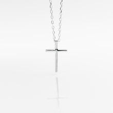 Load image into Gallery viewer, 925 sterling silver minimalist cross necklace with adjustable extension chain,Minimalist style,Surprise Gifts,unisex accessories,mother's Day,anniversary surprise.925 純銀極簡素面十字架項鍊 ，日常穿搭首選，神的禮物，極致簡約，不退流行的經典款，母親節心意。
