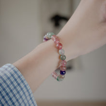 Load image into Gallery viewer, Mixed Quartz Bracelet with beautiful mixed quartz color. Everyone piece is unique. Best gift for your best friend/ BFF, birthday gift, valantine&#39;s day gift and daily wear. 天然超七手鏈， 每一條都是獨一無二混合水晶配搭，能提升財富運及人緣，減壓力及令人平和的力量等多重功效，最佳的節日禮物，閨蜜禮物，生日及情人節禮物。彈力線設計，可調節長度，簡單高貴又易佩搭，適合經常配戴。
