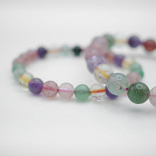 Load image into Gallery viewer, Mixed Quartz Bracelet with beautiful mixed quartz color. Everyone piece is unique. Best gift for your best friend/ BFF, birthday gift, valantine&#39;s day gift and daily wear. 天然超七手鏈， 每一條都是獨一無二混合水晶配搭，能提升財富運及人緣，減壓力及令人平和的力量等多重功效，最佳的節日禮物，閨蜜禮物，生日及情人節禮物。彈力線設計，可調節長度，簡單高貴又易佩搭，適合經常配戴。
