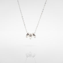 Load image into Gallery viewer, 925 sterling silver twisted circle necklace with adjustable extension chain. Best gift for mother&#39;s Day, anniversary, birthday. Charm style, beautiful gift, daily jewelry, Sister Gift, Christmas Gift. 925 純銀三圈項鏈，氣質大方，情人節禮物，七夕情人節禮物，閨蜜禮物，簡約易搭
