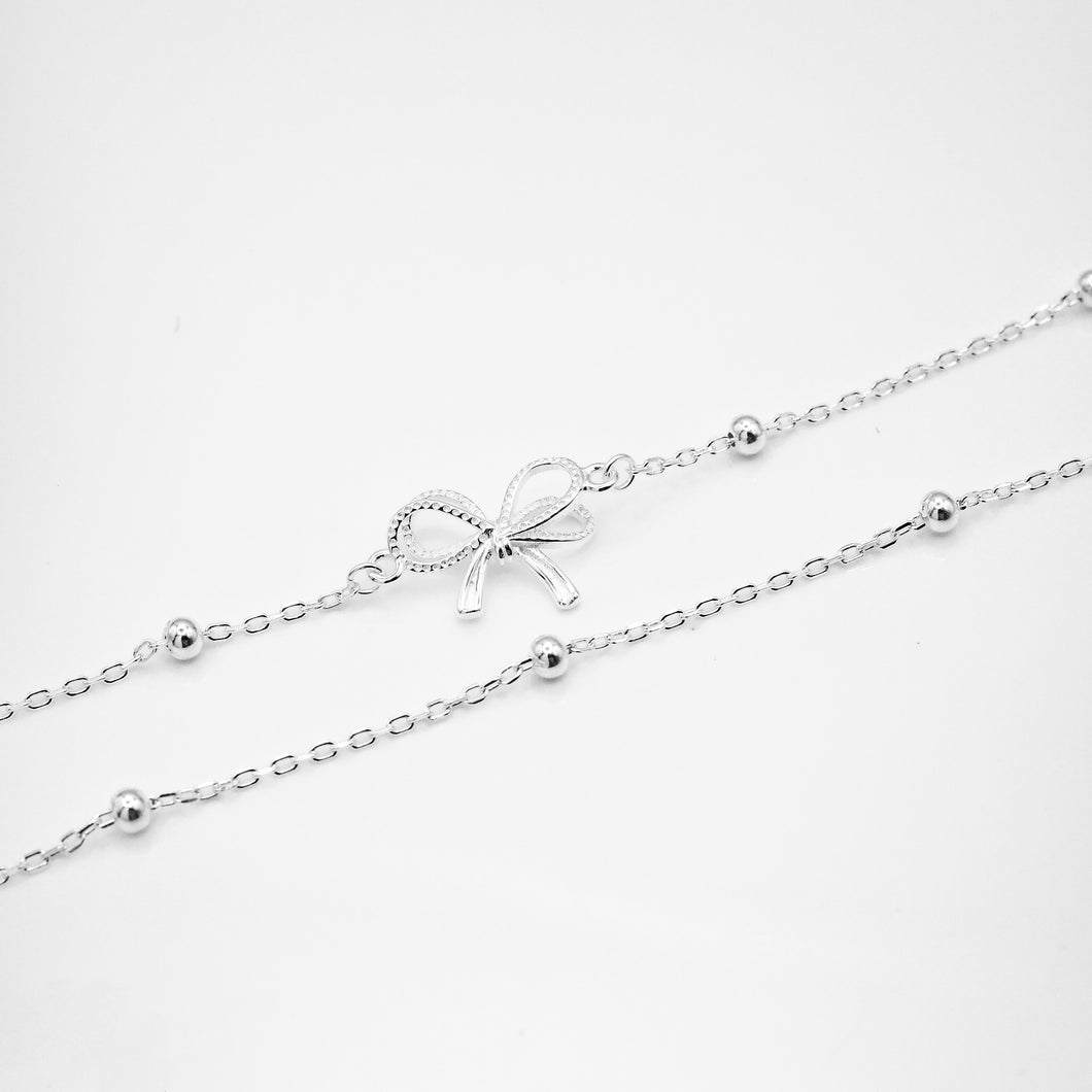 925純銀｜雙蝴蝶結手鍊 Double Bowknot Bracelet｜B131