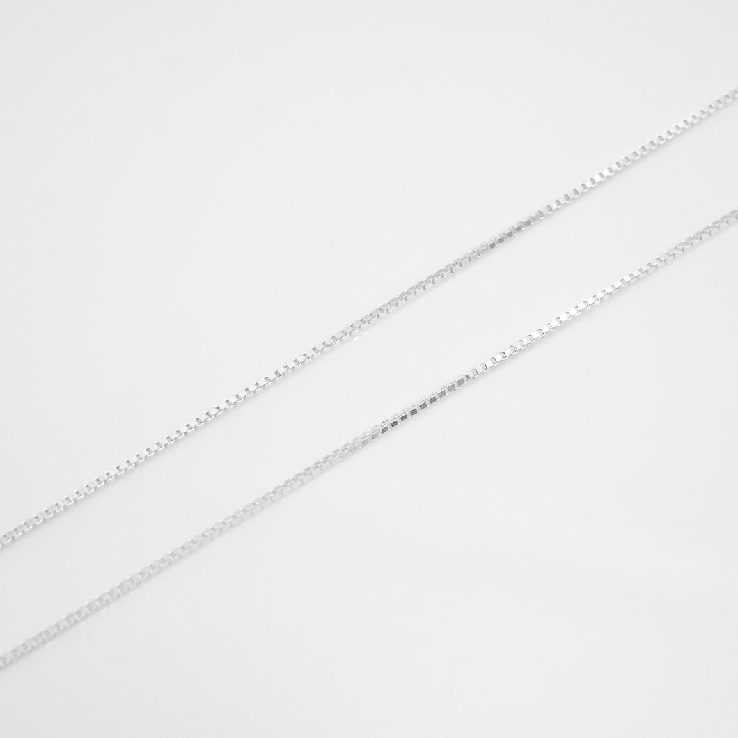 鍊條配件｜925純銀簡約細方鍊 925 Sterling Silver Minimalist Box Chain