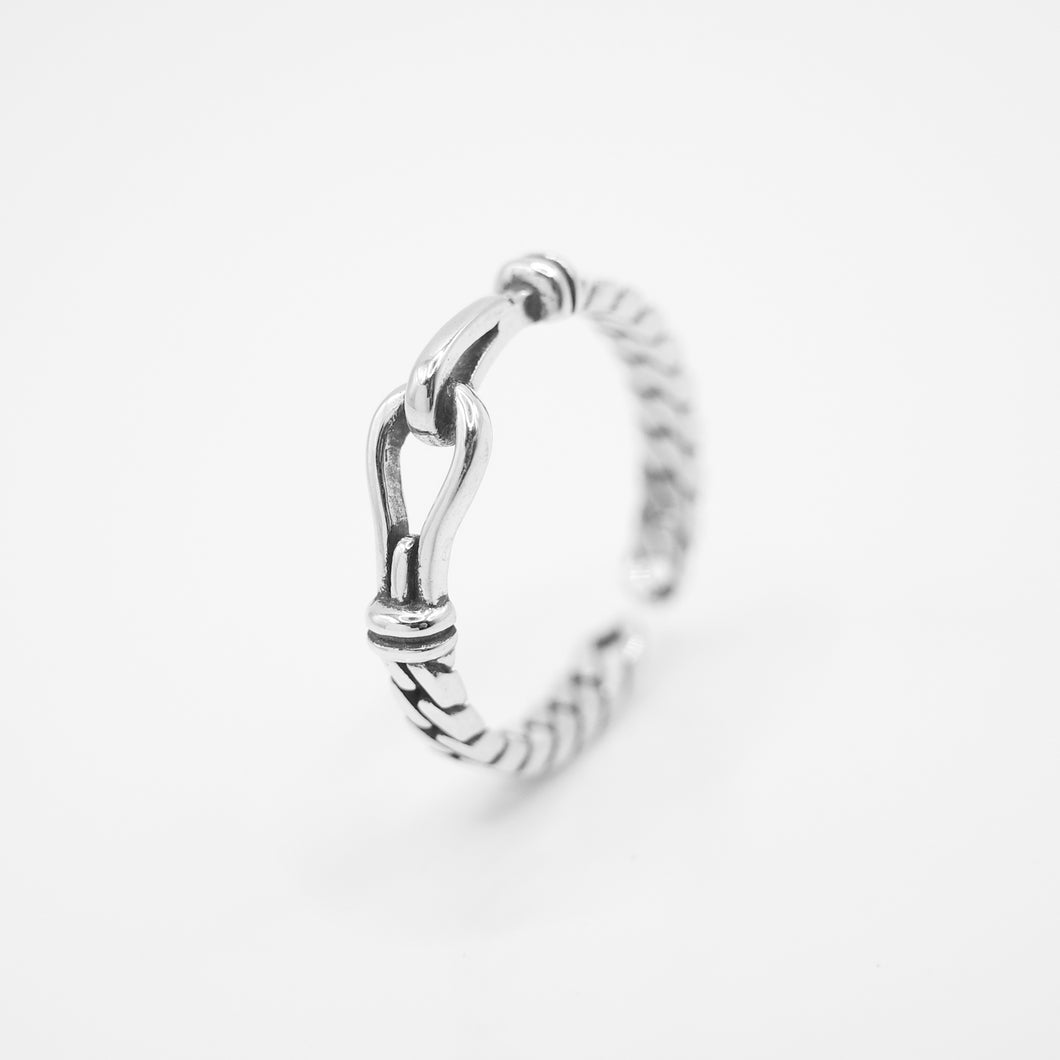 925純銀｜繩扣開口戒 Rope Buckle Rings｜R430