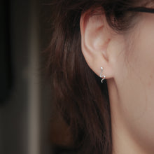 Load image into Gallery viewer, 925 sterling silver Hypoallergenic it’s suitable for sensitive skin.
Modern simplicity,unique design,New Year Gift,wear every day,unisex accessories.
925純銀蛻變之蛇轉珠耳環，抗敏感耳環，蛇年飾品，簡約好搭配，率性風格，不分性別，特別的禮物，交換禮物推薦。
