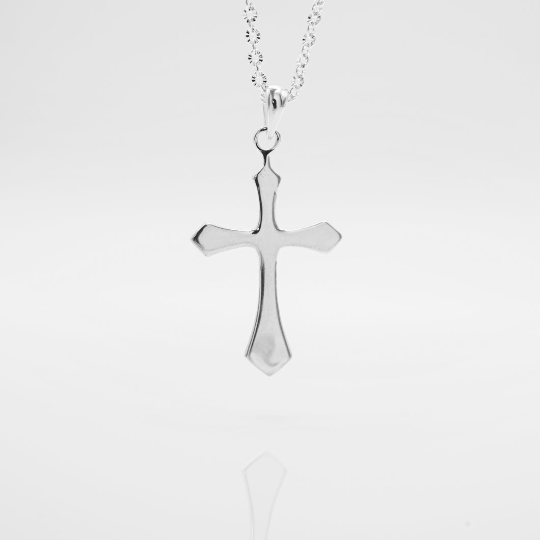 This elegant and beautiful eternity necklace silver jewelry is from Ginkawa designer jewellery. 925 sterling silver rhombic cross necklace is meaningful and belief. classic design, meaningful gift, special day gift for best friend, thanksgiving, x'mas holiday. Classic design for mixed & match every day. 925 純銀菱角十字架項鏈，有意義的禮物，宗教項鍊，獨特的禮物，適合送禮，簡單百搭款式，適合生日送禮，聖誕交換禮物，紀念禮物。