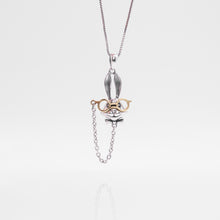 Load image into Gallery viewer, 925 sterling silver funny rabbit necklace childlike and unique retro design. cute accessories,unique design,special day gift,for best friend,popular style,suitable for traveling.925 純銀搞怪長耳兔項鍊，獨特禮物，時尚風格，簡單易搭配，復古童趣款式，適合送禮，畢業禮物，犒賞自己的禮物，出遊旅行配件。
