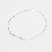 Load image into Gallery viewer, Beautiful 925 Sterling Silver double knot bracelet with mixed different chain in one bracelet. Best gift for BFF and birthday and which can bring good lucky. 925 純銀雙結手鏈，簡單可愛款式，任何風格都可駕馭，七夕情人節禮物，紀念日禮物，出遊旅行穿搭，約會聚餐可搭配。
