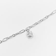 Load image into Gallery viewer, Stylish 925 Sterling Silver Mini Hexagon Locket with Sparkling Cubic Zirconia with adjustable extension chain. Best gift for new year, birthday, mother&#39;s day and BFF. 925 純銀立體小六角手鏈，適合閨蜜禮物，定情禮物，適合出席重要場合配戴，設計特別好搭配。
