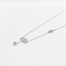 Load image into Gallery viewer, Our beautiful sterling silver Lotus Flower Necklace which show purity with Bezel Setting Cubic Zirconia Crystal (CZ), which will be the best match jewellery for your relaxing time. 925 純銀蓮花小鑽項鏈，典雅大方，適合日常配戴，生日禮物首選，獨特風格。
