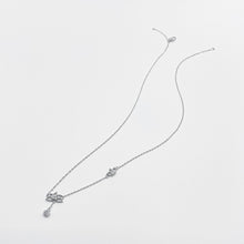 Load image into Gallery viewer, Our beautiful sterling silver Lotus Flower Necklace which show purity with Bezel Setting Cubic Zirconia Crystal (CZ), which will be the best match jewellery for your relaxing time. 925 純銀蓮花小鑽項鏈，典雅大方，適合日常配戴，生日禮物首選，獨特風格。
