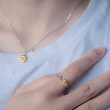 Load image into Gallery viewer, Wearing Ginkawa 925 Sterling Silver with Cubic Zirconia Two tone plating open Ring (adjustable size)
