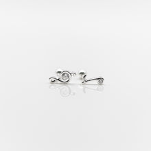 Load image into Gallery viewer, 925 sterling silver music note earrings with Hypoallergenic earrings. unique style,popular style,funky design,elegant girl,date wear,graduation gift,delicate gift,Teacher’s Day gift.925 純銀音符轉珠耳環 ，抗敏感耳環，優雅氣質，紀念禮物，犒賞自己的禮物，教師節禮物，適合送禮，約會穿搭，定情禮物。
