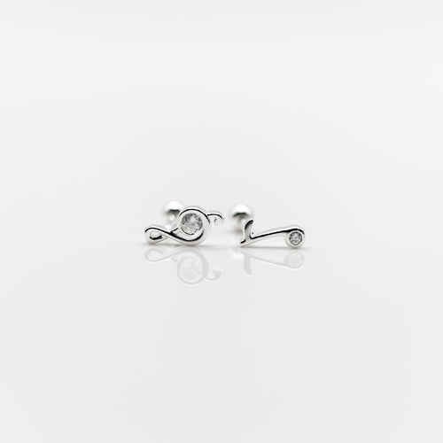 925 sterling silver music note earrings with Hypoallergenic earrings. unique style,popular style,funky design,elegant girl,date wear,graduation gift,delicate gift,Teacher’s Day gift.925 純銀音符轉珠耳環 ，抗敏感耳環，優雅氣質，紀念禮物，犒賞自己的禮物，教師節禮物，適合送禮，約會穿搭，定情禮物。