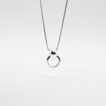 Load image into Gallery viewer, 925 sterling silver intertwined circle necklace with adjustable extension chain. thanksgiving gift,wear every day,classic design,popular style,FashionJewelry,Teacher’s Day gift.925 純銀雙圈項鍊，簡約細緻，日常感飾品，經典風格，交換禮物，送給她的禮物，七夕情人節禮物，犒賞自己的禮物，適合出遊，適合生日送禮。
