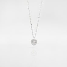 Load image into Gallery viewer, 925 sterling silver heart crystal necklace with adjustable extension chain. date wear,for girls,anniversary gift,girlfriend gift,shiny accessories,wedding Jewelry,anniversary surprise.925 純銀滿鑽愛心項鍊，告白禮物，紀念日禮物，適合約會穿搭，情人節送禮首選，母親節禮物，犒賞自己的禮物，紀念禮物。
