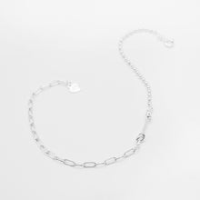 Load image into Gallery viewer, Beautiful 925 Sterling Silver double knot bracelet with mixed different chain in one bracelet. Best gift for BFF and birthday and which can bring good lucky. 925 純銀雙結手鏈，簡單可愛款式，任何風格都可駕馭，七夕情人節禮物，紀念日禮物，出遊旅行穿搭，約會聚餐可搭配。
